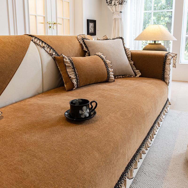 French Premium Sofa Cushion, All-Season Non-Slip Seat Cushion  New Chenille Sofa Cover Cover Cover Towel