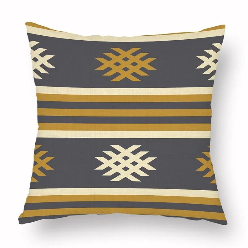 Office Living Room Home Pillowcase Geometric Exotic Ethnic Style Pattern Pillowcase Car Ornaments