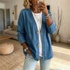 Women S Floral Print Long Sleeve Denim Like Casual Cardigan Jacket