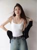 Chic Women's Camisole with Built-in Padded Bra - Stylish Outer/Inner Layer Top with Beautiful Back Design