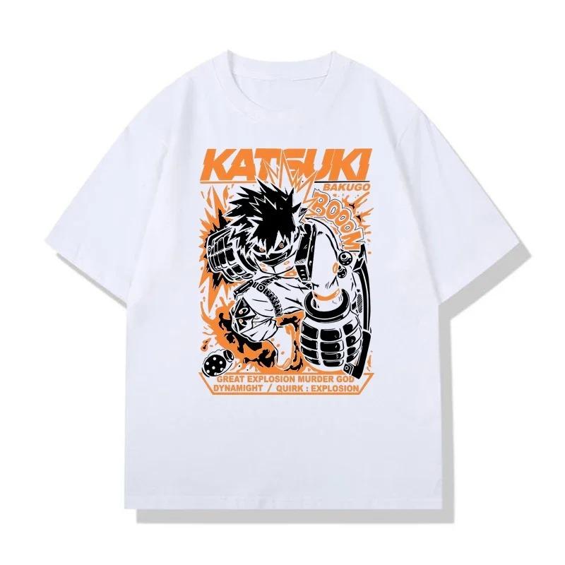 Anime Bakugo Katsuki Printed Tee Women and Men Casual Loose Harajuku Short Sleeve Top Summer  Oversized high quality soft soft