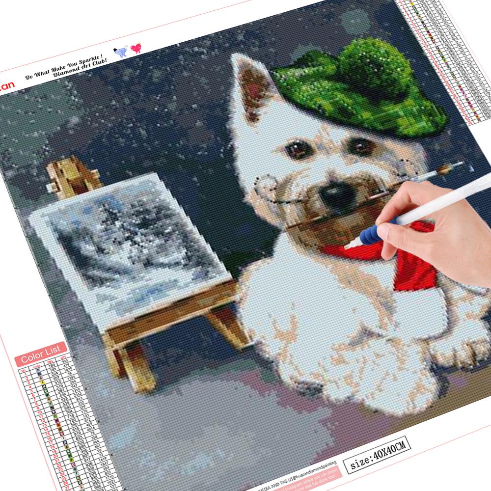 

Алмазная картина HUACAN, квадратная, Новое поступление 2020, Алмазная вышивка собаки, Алмазная мозаика с животными, распродажа, изображение из стразов Full square 20*20 cm