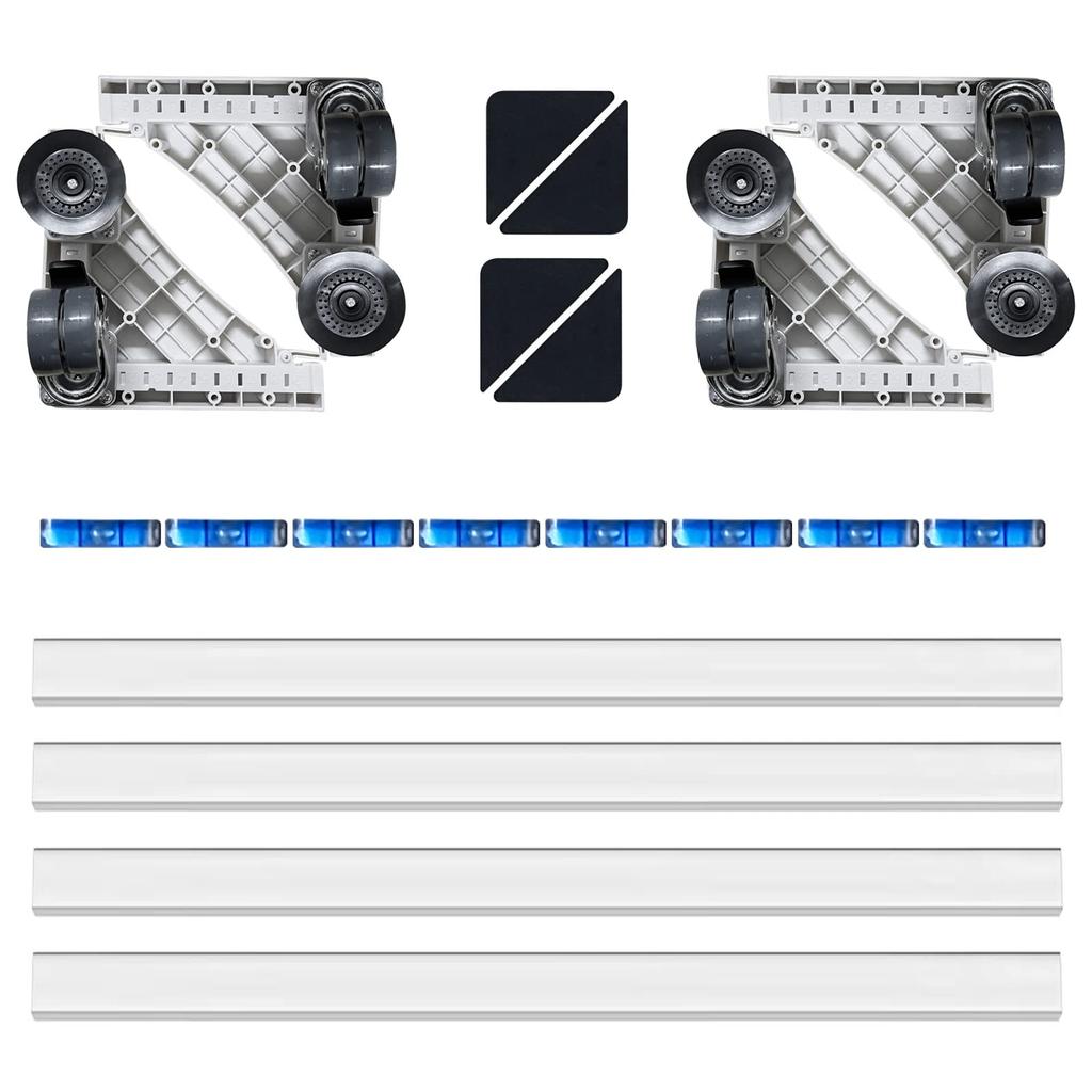 Jutyua Vaskemaskinstativ Vaskemaskinstativ Kjøleskapsstativ med hjul Lastekapasitet 500 KG Vibrasjonsdemping og lydisolering 4 fot