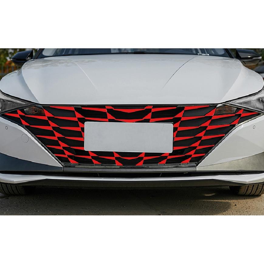 

Оздоблення передньої решітки Гарнір Наклейки на кришку для Hyundai Elantra CN7 2022 Аксесуари Гіпсофіла Колір кузова автомобіля Пластик червоний