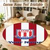 Round Rug Custom NameStoke City FC Pattern Non Slip Carpet Home Floor Decor