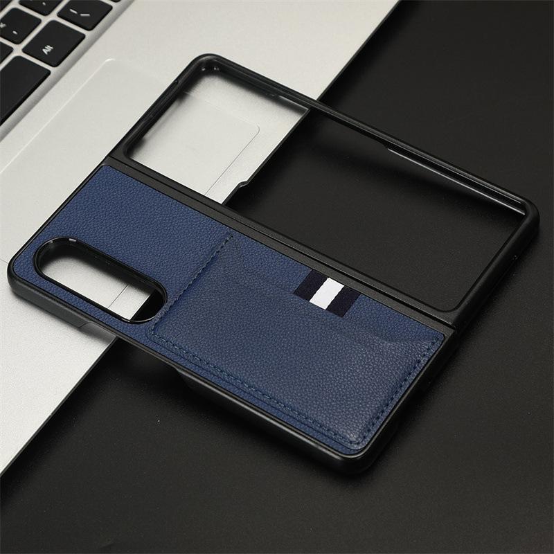 Suitable for Samsung Z FOLD7 phone case, Z fold 6/4/D5 card slot leather protective cover, Zfold3 phone case