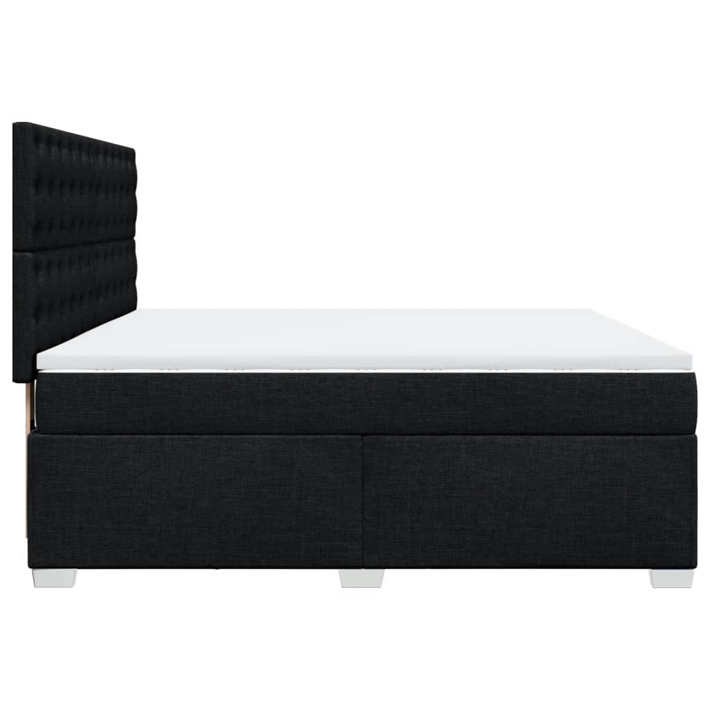 Box Spring Bed with Mattress Black 180x200 cm Fabric