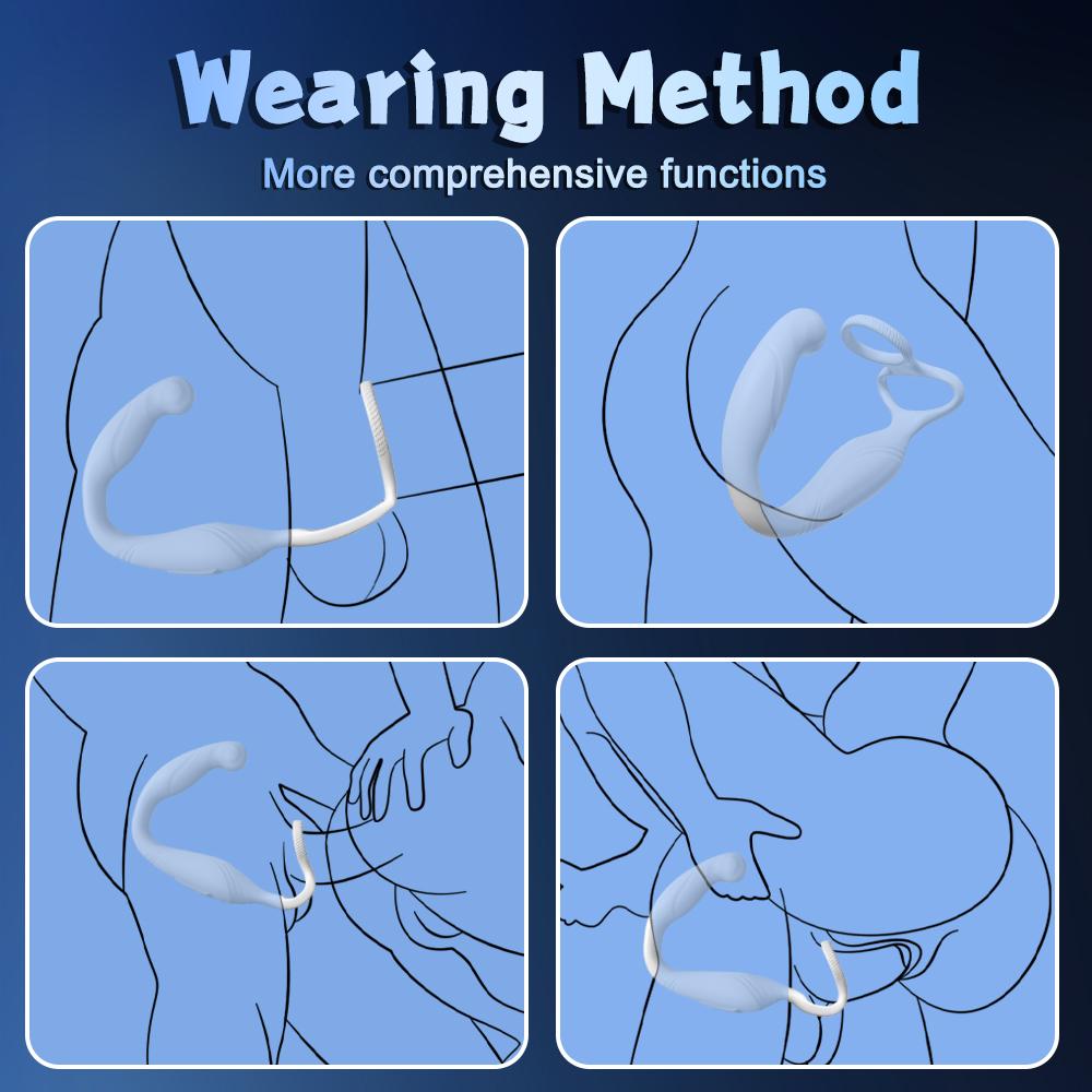 App Sex Toy Vibrator for Men Prostate Massager Dual Penis Ring Cock Rings Anal Vibrating Butt Plug Adult Anal Toy for Men