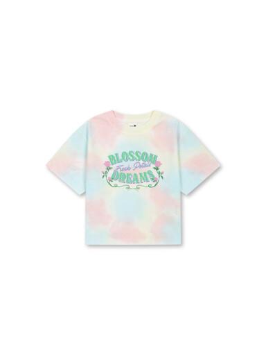 TOPTEN KIDS Girls Cotton Blend Pattern T-Shirt Blue 120