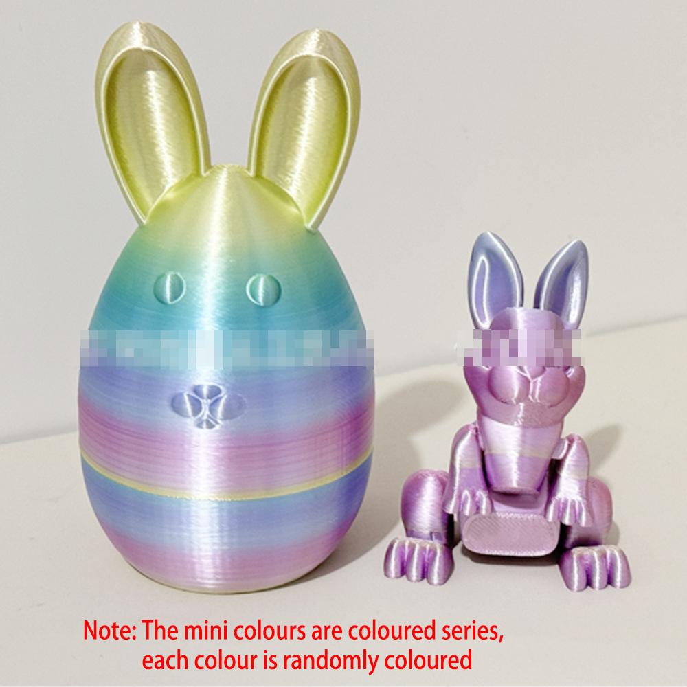 3D Printed Easter Rabbit Egg Set With Movable Joints Cute Easter Colourful Egg Home Decorations Kids Gifts Home Party Decor