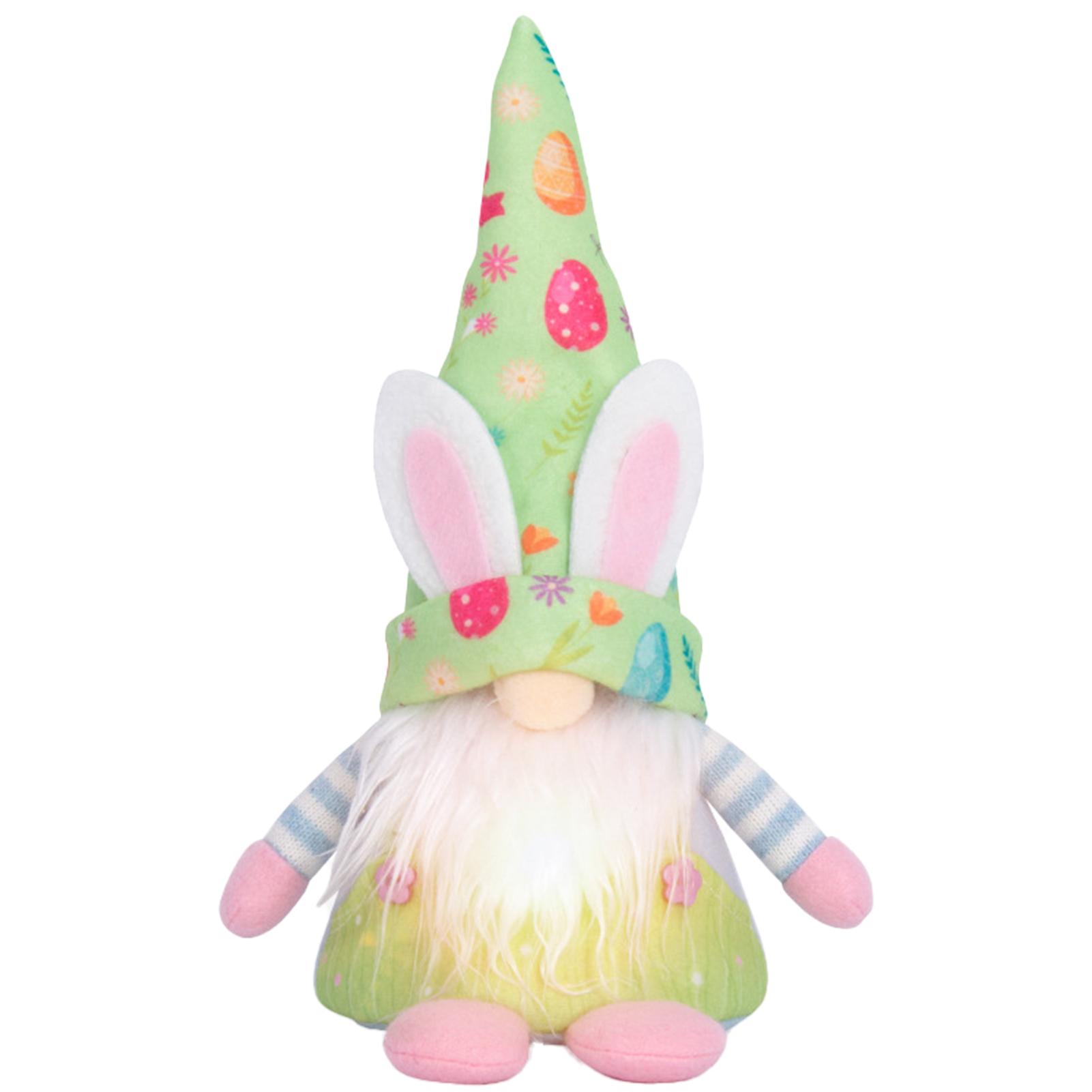 

Easter s Day Gnome Lighting Plush Doll Sitting Seasonal Dwarf Home Ornament Gift For Kids Girls светло-зеленый