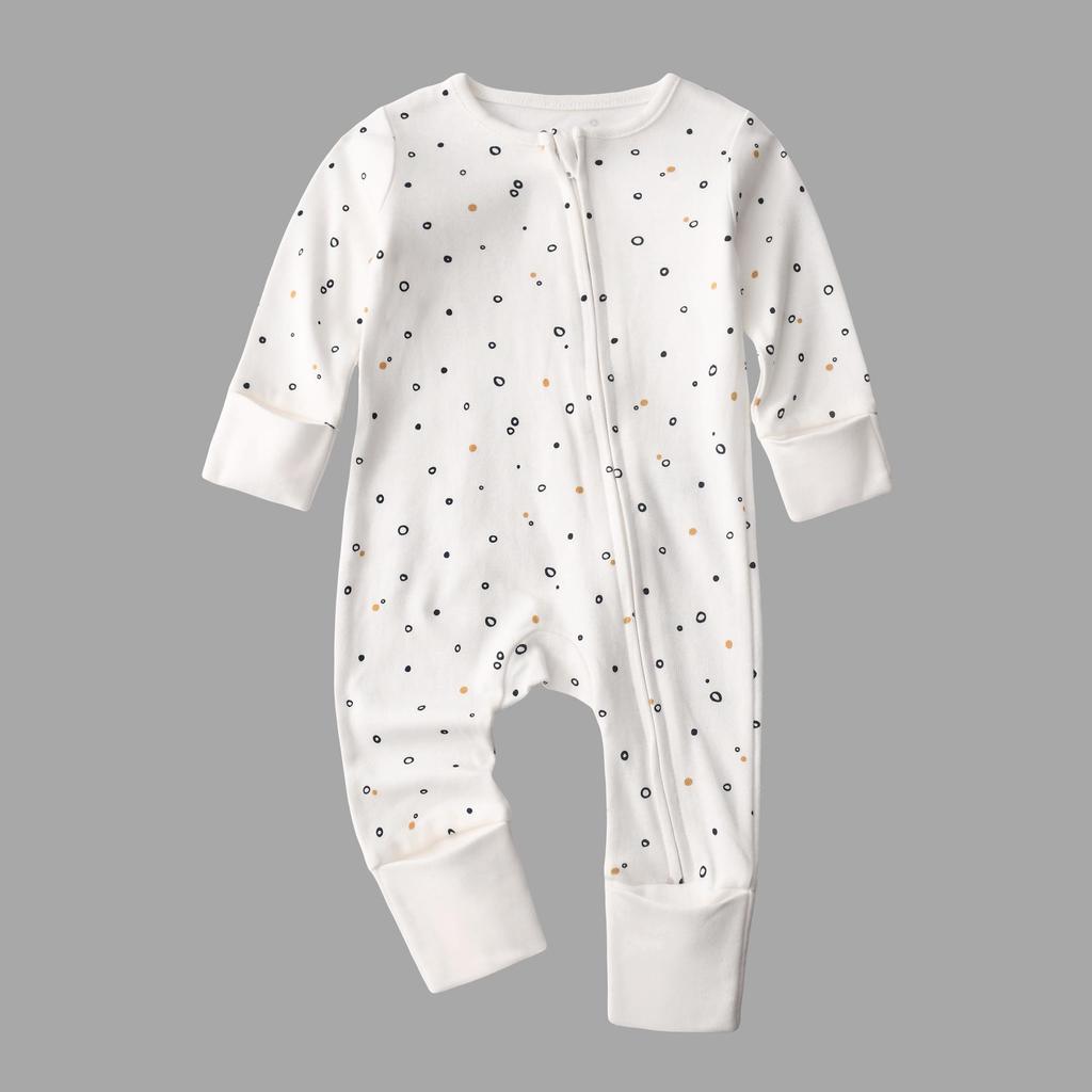 Newborn Cotton Zipper Footed Romper - Long Sleeve, All-Seasons Wear