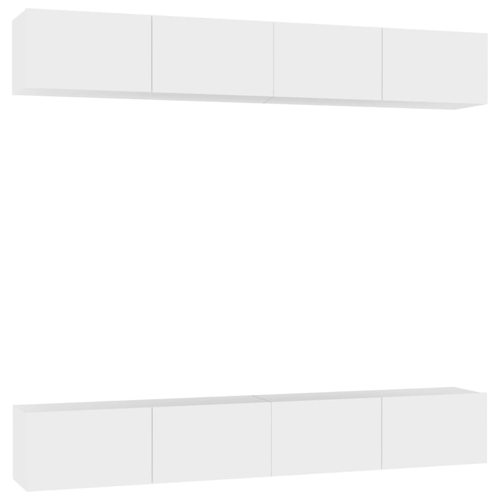 vidaXL TV-Schränke 4 Stk. Weiß 100x30x30 cm Holzwerkstoff