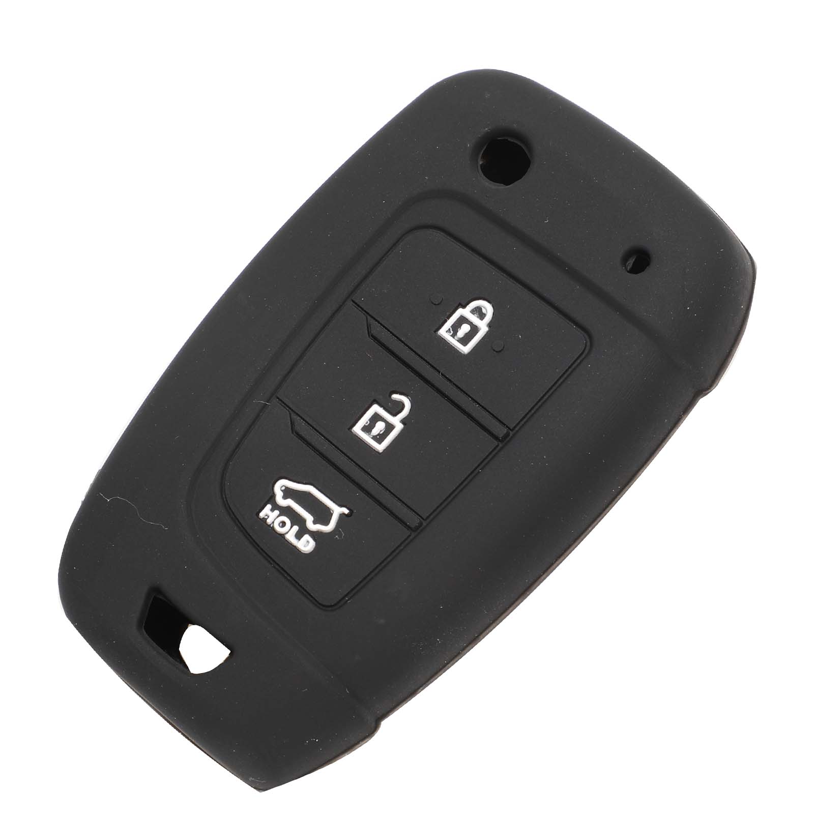 

jingyuqin 3-кнопочный силиконовый чехол-накладка для пульта ключа для Hyundai Solaris 2 Elantra i30 i35 i40 Tucson Kona 2015 2016 2017 2018 чёрный