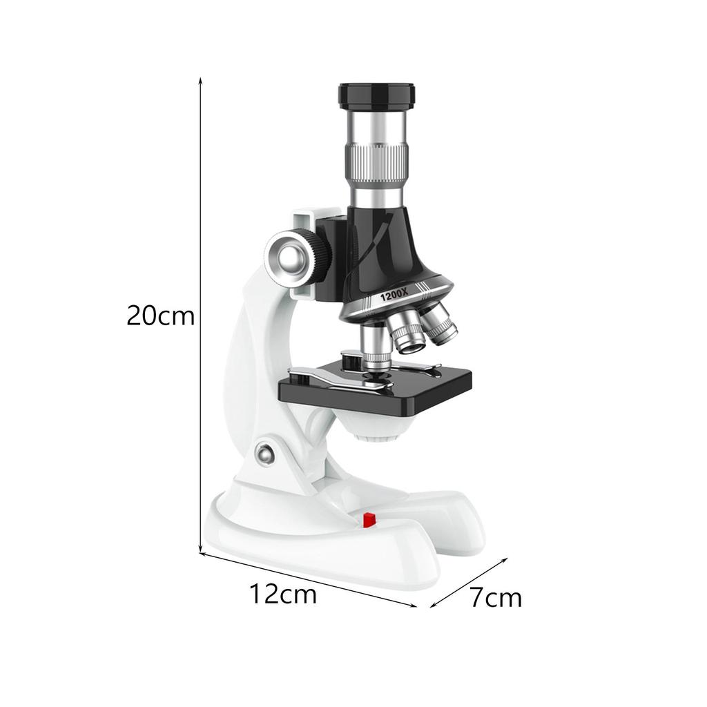 Microscope for Kids Science Experiment Toy up to 100-1200x Magnification Stem Kits with 8 Slides