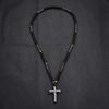 Obsidian Tiger Eye Hematite Cross Beaded Necklace For Men Fashion Accessory