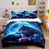Wolf and Rose Print Bedding Set Sports Enthusiast Duvet Cover 1 Duvet Cover 2 Pillowcases Adult and Children Bedding Set Luxury