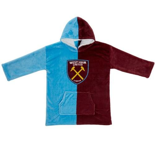 West Ham United FC Childrens/Kids Crest Fleece Hoodie Blanket