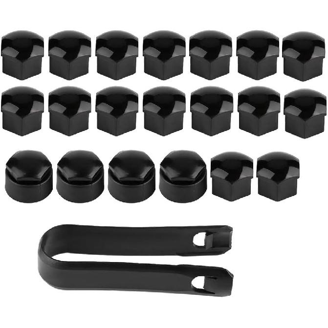For Lug Nut Covers Senyar 20pcs 17mm Car Wheel Bolt Nut Cover, Universal Covers Auto Hub Screw Anti-Theft Cover for Auto (Black)