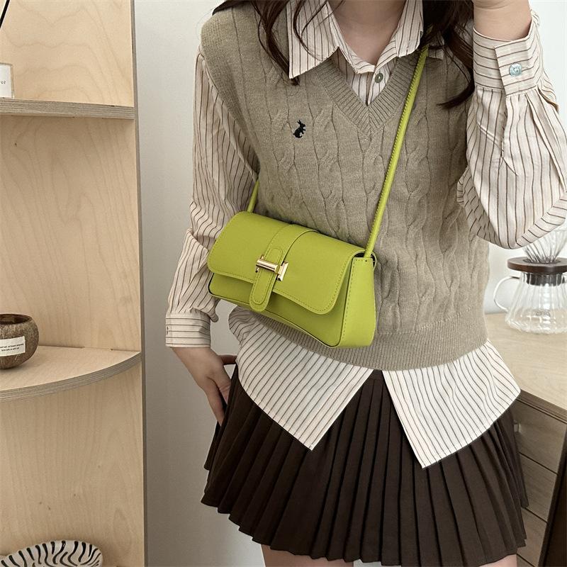 Vår och Höst Ny Trendig Mångsidig Mode Liten Fyrkantig Väska Enkel Casual Nisch Enaxlad Crossbody-väska