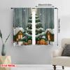 2pcs,2D Plane Printing Curtains Digital Printed Christmas Tree Snow Gifts_b Versatile Polyester Fabric (without Rod) All Seasons