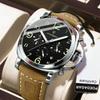 Luxury Military Watch for Men Waterproof Luminous Leather Watch Quartz High Quality Sports Watches Male Reloj