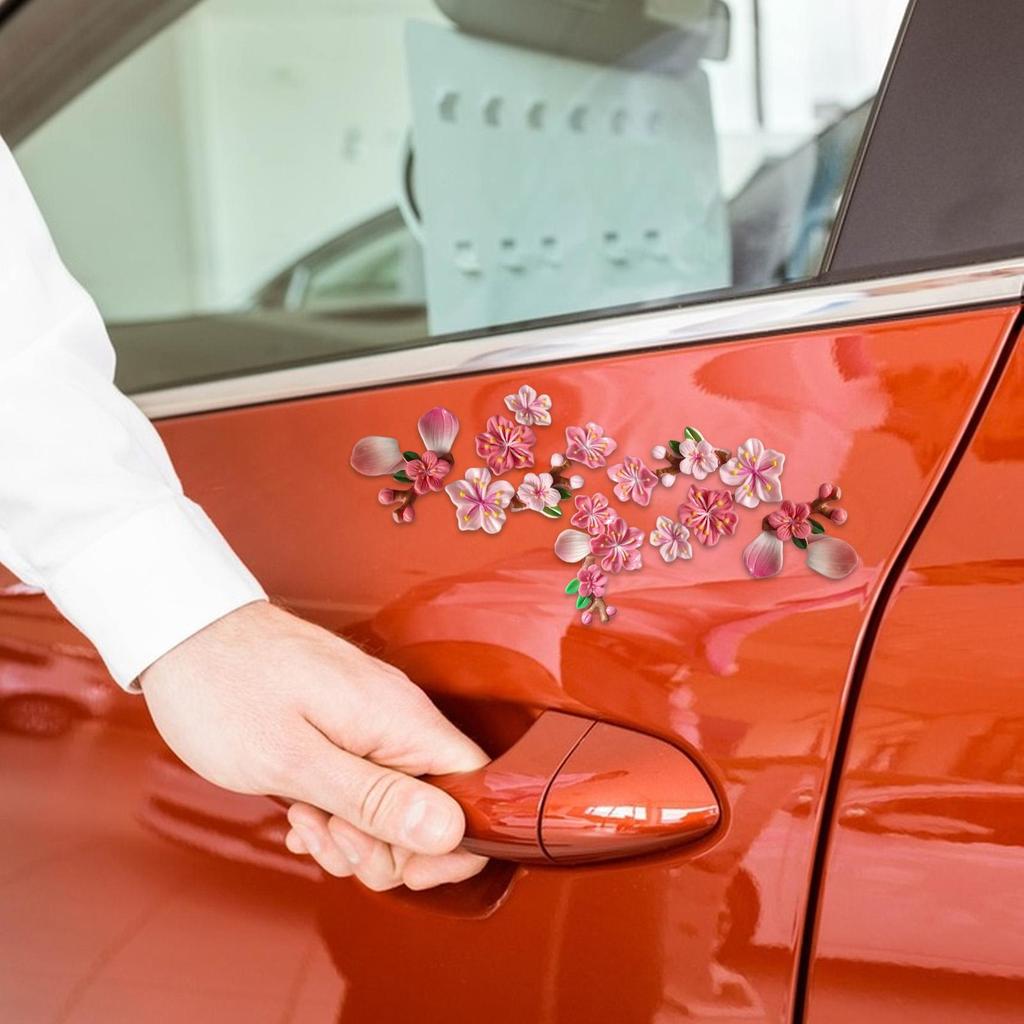 Car Window Decals Auto Removable Waterproof Decoration Blossom Flower Car Decals Set For Safe Driving Truck Wall Laptop Rearview