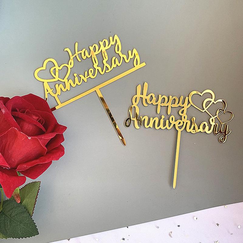 1Pcs Valentine'S Day Wedding Anniversary Couple Party Acrylic Letter Cake Plugin Diy Baking Pastry Dessert Decoration