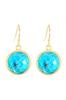 Natural Turquoise Gemstone Round Pendant Necklace Jewelry