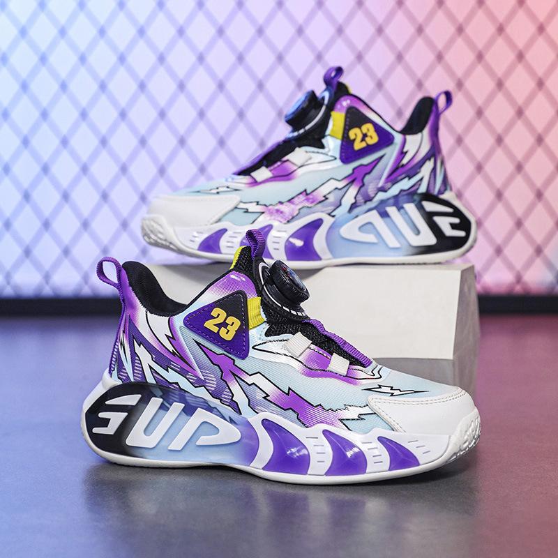 Non-slip Sound Blue Ball Shoes Sports Shoes Friction Boys Basketball Shoes Girls Factory Direct Sales Children Breathable Mesh Surface