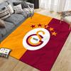 Galatasaray Flannel Printed Carpet, Home Sofa Decoration for Living Room & Bedroom, Non‑Slip Play Flannel Floor Mat for Game Room