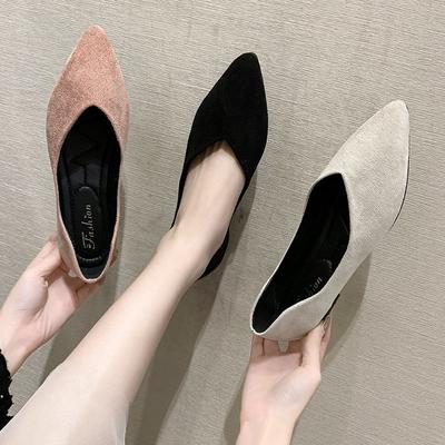 Mode Printemps Automne Femmes Ballerines Bout Pointu Nouveau Style Carreaux Ballerines Chaussures Femme Couleur Unie Chaussures Bateau Chaussures Simples Zapatos Mujer