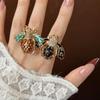 Rerto Bee Crystal Brooches For Women Enamel Rhinestone Animal Tassel Lapel Pins Men'S Suit Collar Pin Badge Accessories