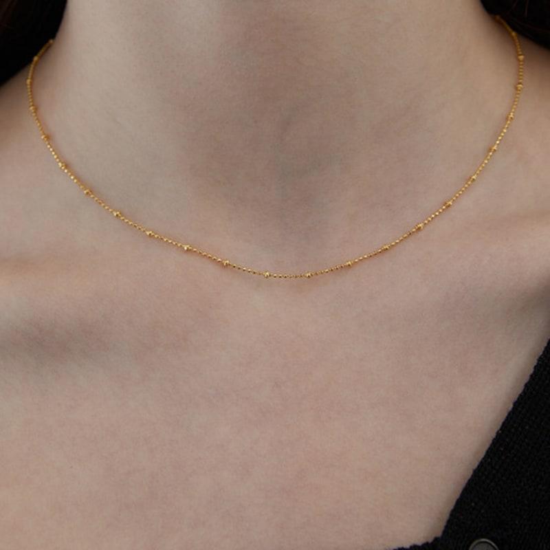 Tatiana (SILVER925) Chic Ball Chain Necklace NZ2008