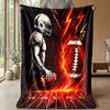 Flame and Water Soccer Theme blanket Lightweight Warm Flannel Blanket Decorative Throw Blanket for Home Decoration