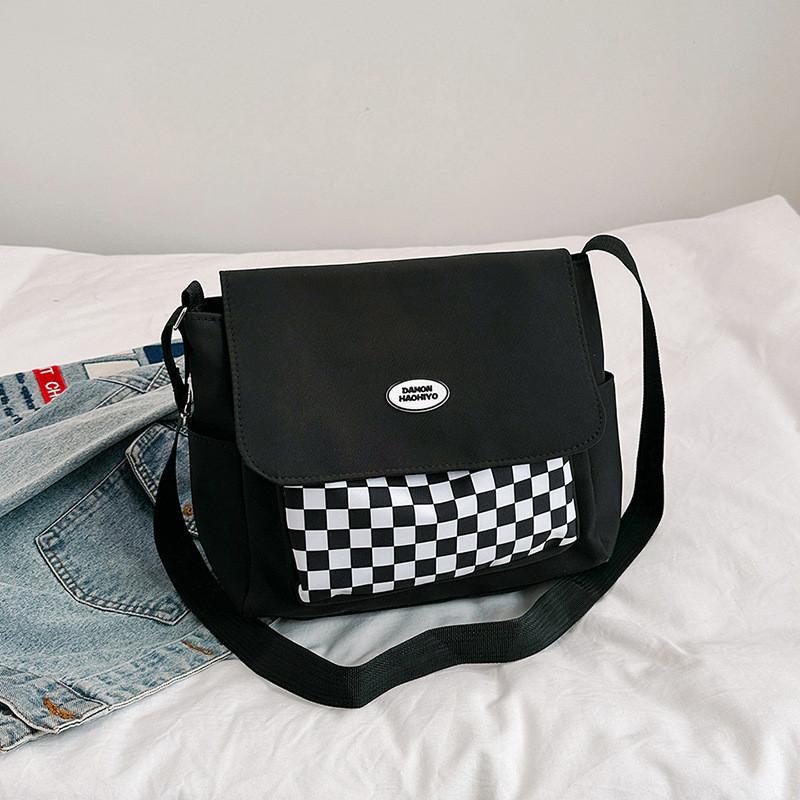 

Trendy Casual Messenger Bag 2024 Spring New Simple Fashion Shoulder Bag Student Commuter Street Style Crossbody Bag чёрный