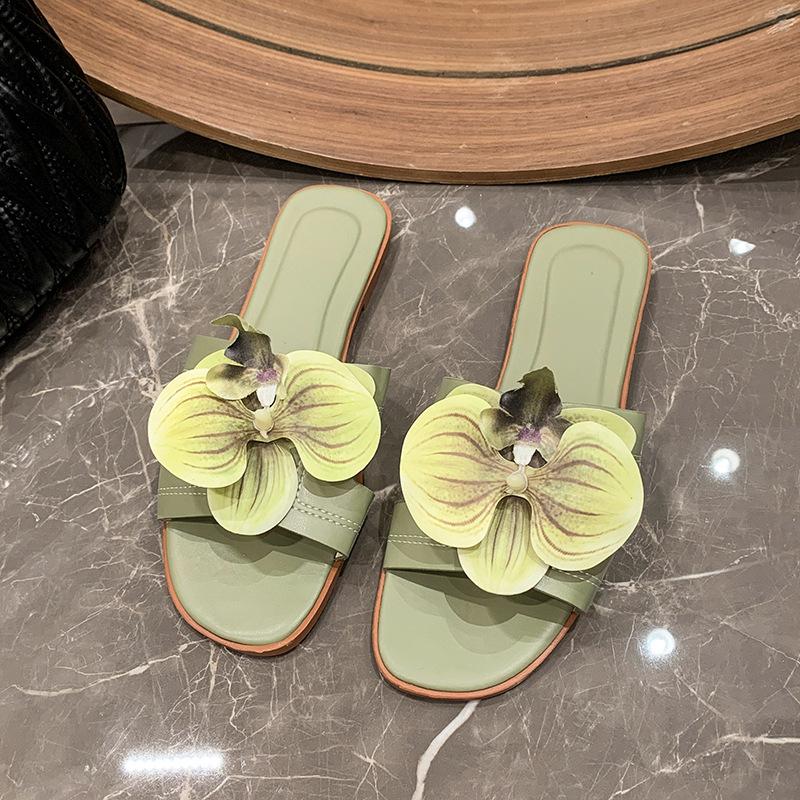 Women Leisure Beach Flip-flops Spring Summer Square Head Open Toe Butterfly Sandals Outdoor Casual Fashion Slippers Plus Size 42
