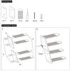 Four-tier solid wood cat staircase with wall-mounted climbing ladder and perch wall-mounted toy saves floor space