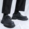 Gröna Herr Plattform Andas Små Läderskor Ny Modetrend Mångsidiga Japan Koreanska Business Casual Skor Kostym Herrskor