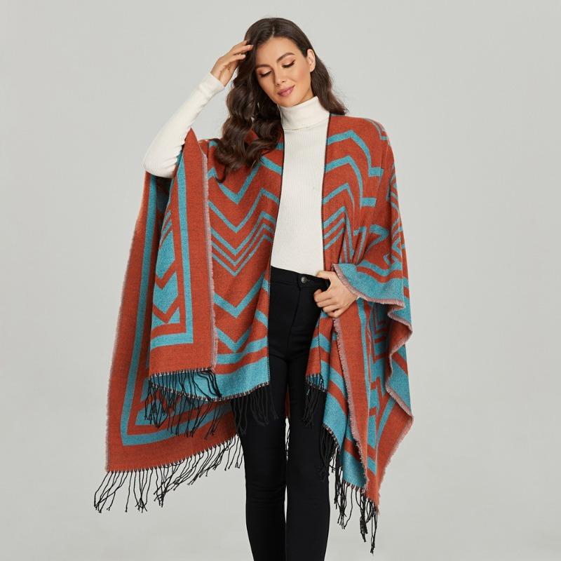 Simple and High-end Shawl Grassland Yunnan Shawl Cape with Cape Imitation Cashmere Scarf