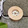 70mm Wooden Lighted Base Stand Round Lamp Night Light Holder for DIY Crystal Acrylic Board