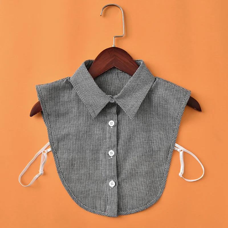 Linbaiway  Women Shirt Fake Collar Detachable Collars for Mens Striped Lapel Necklace False Collar Lapel Top Decorative