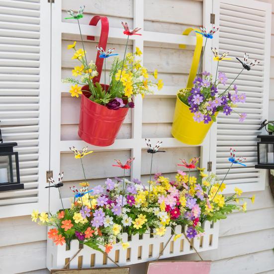 50/100Pcs Fake Dragonfly Garden Stake Decoration Weather-resistant Fly Repellent Simulated