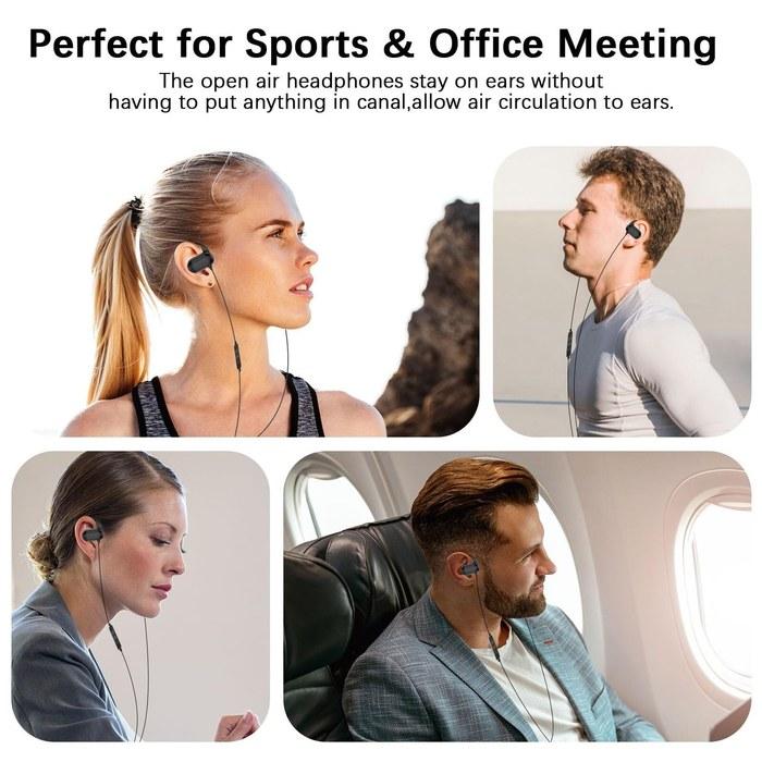 [Kotsudendo] Wired Earphones Type-C with Microphone, Open-Ear Headphones, Ear-Hook, Non-Ear-Covering, For Listening While