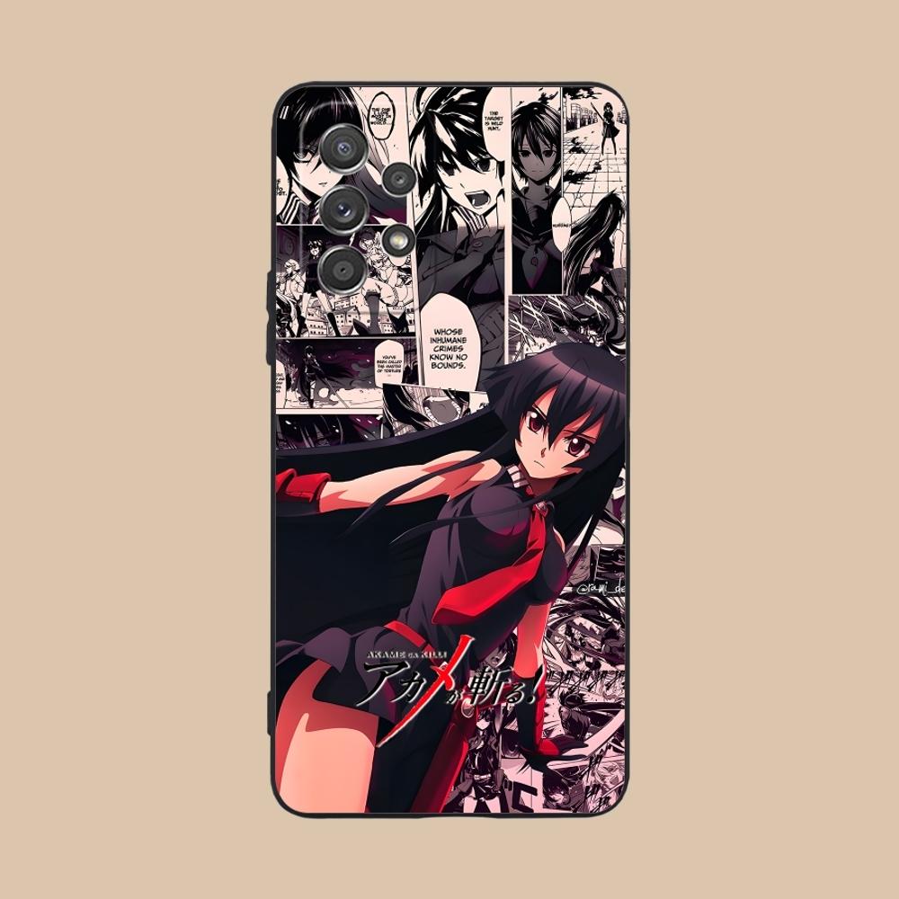 Akame Ga Kill Cute Mobile Cell Phone Case for Samsung Galaxy A91 73 71 70 54 53 52 34 24 23 21 S 5G Black Soft Phone Cover Shell