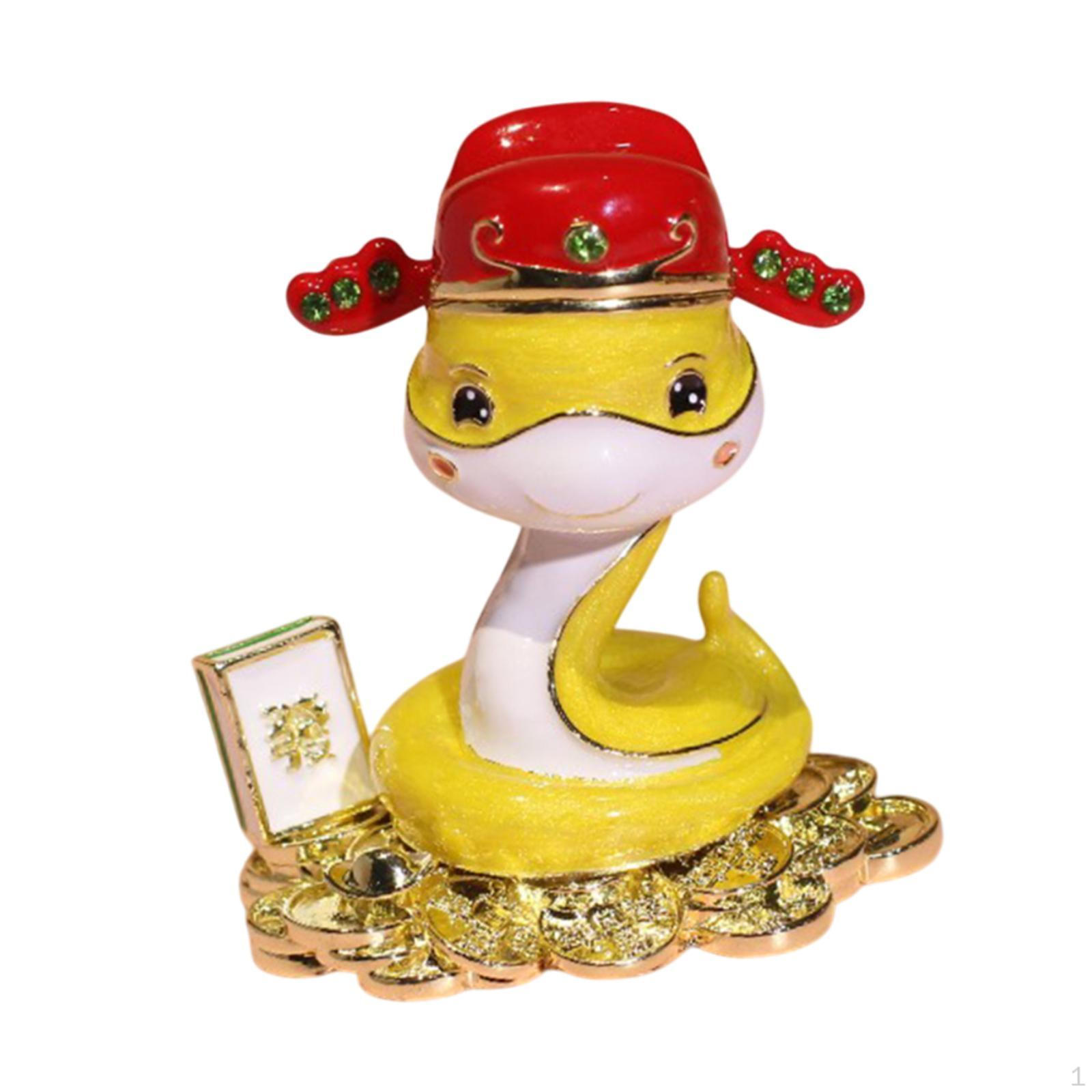 

Snake Figurine Jewelry Box for Rings And Necklaces Home Decor Storage жовтий