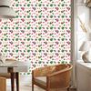 Flamingos wallpaper white, powder pink, green and cream 50x1000