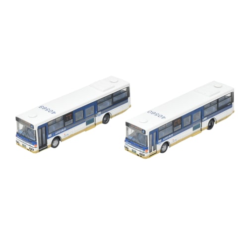The Bus Collection: Keio Bus Goodbye Nishiko 96MC Medium-Sized Long Bus in Keio Bus Colors, Set of 2, Diorama Supplies