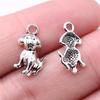 20pcs Puppy Dog Dachshund Bulldog Doghouse Charms Antique Silver Color Plated Pendants Jewelry Making DIY Handmade Craft