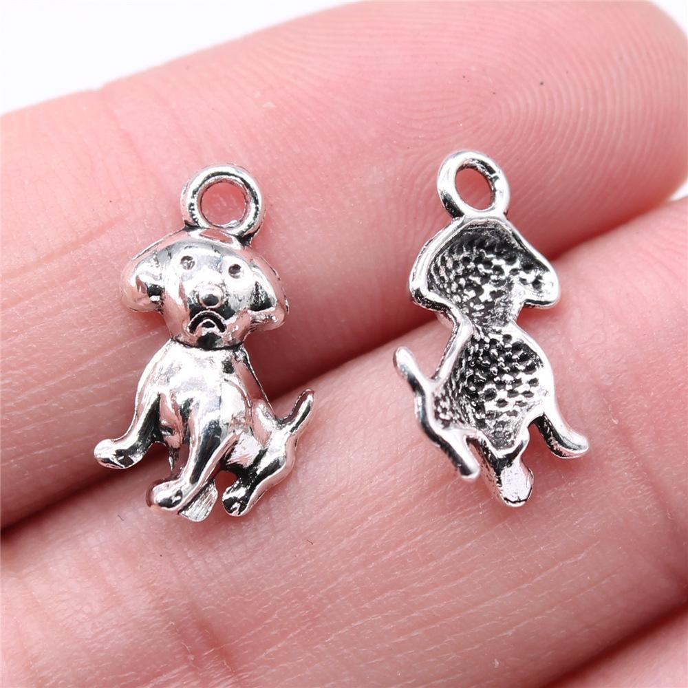 

20pcs Puppy Dog Dachshund Bulldog Doghouse Charms Antique Silver Color Plated Pendants Jewelry Making DIY Handmade Craft
